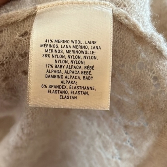 Anthropologie Feather Bone Merino Wool Alpaca Blend Pointelle Sweater Sz Small - Picture 15 of 15